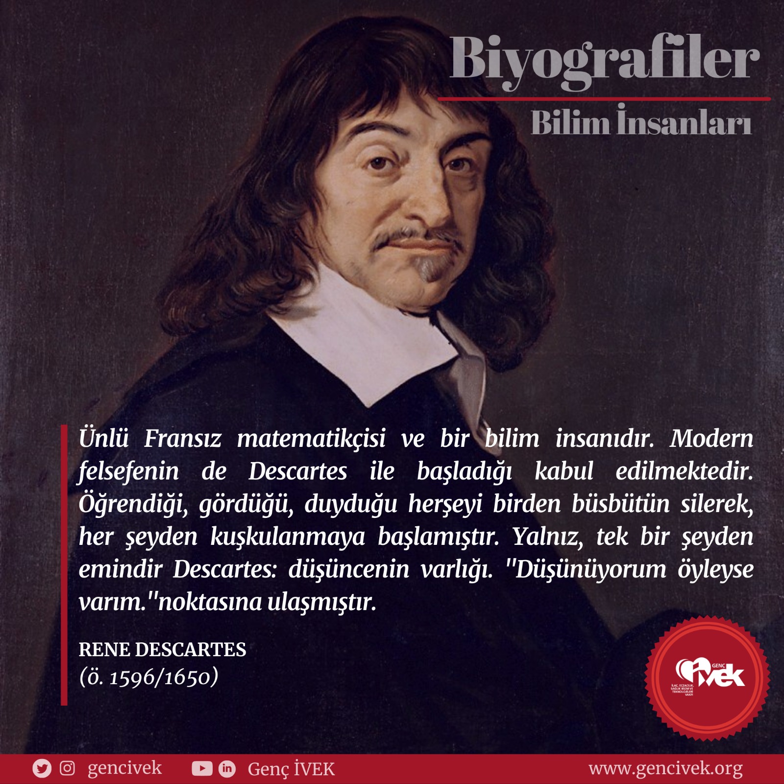  Düşünüyorum Öyleyse Varım : René Descartes 