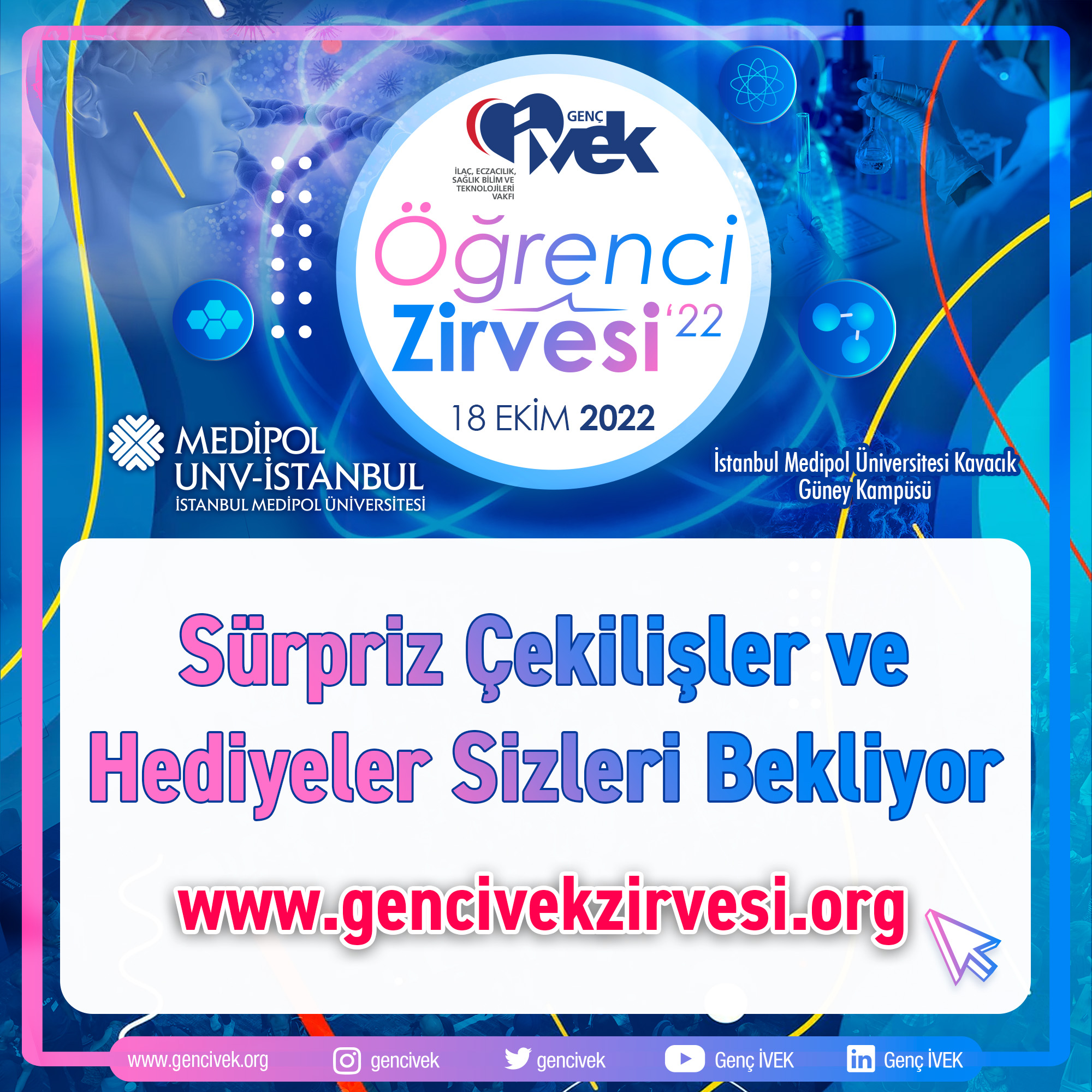  Genç İVEK Öğrenci Zirvesi’nde çok eğlenceli, bol hediyeli, bol süprizli, oturumları sakın kaçırmayın 