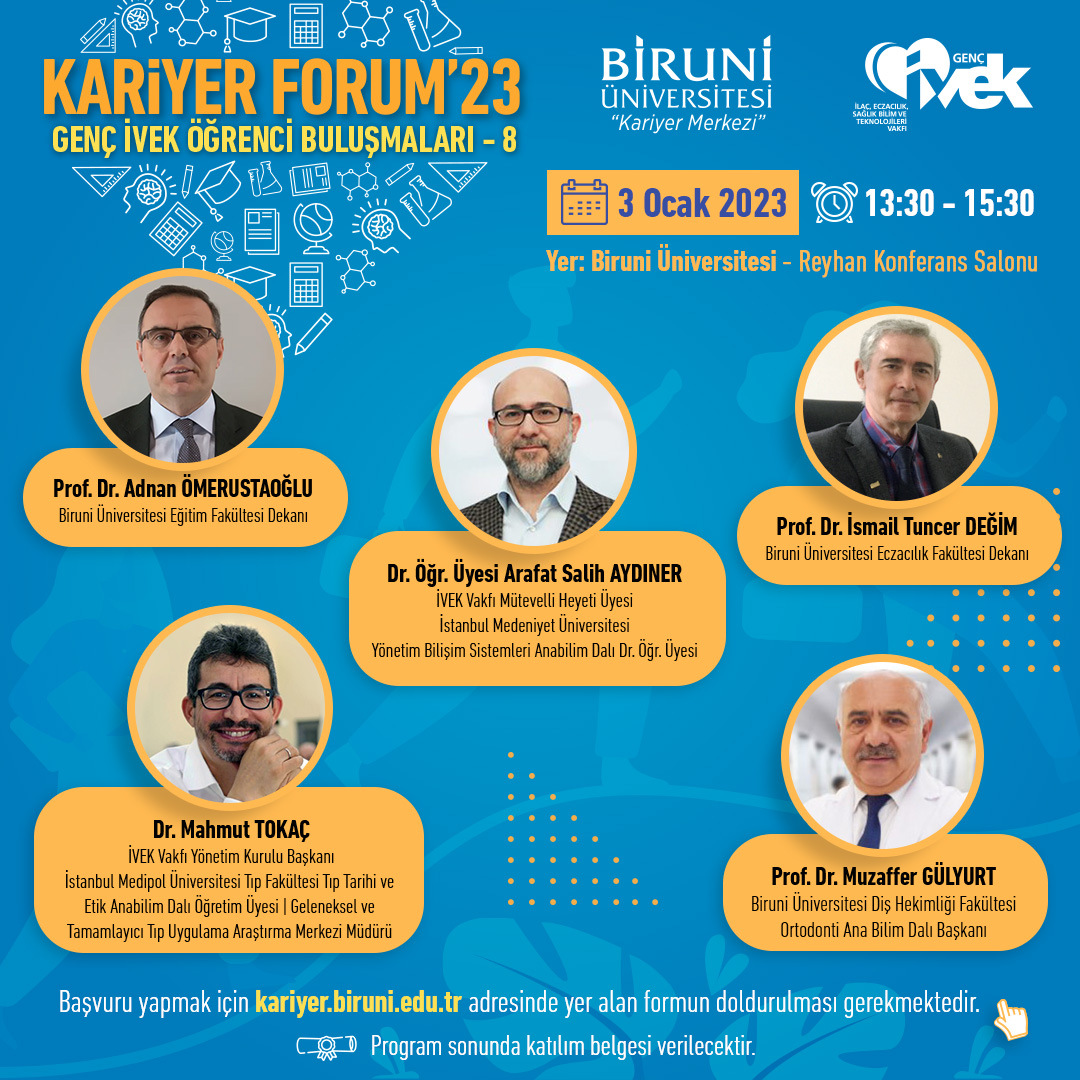  Kariyer Forum'23 Genç İVEK Öğrenci Buluşmaları-8' Etkinliğimize Davetlisiniz &#x1f389; 